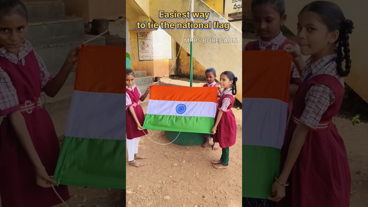 Easiest way to tie National Flag | How to tie National Flag | Flag hoisting #flaghoisting #flag
