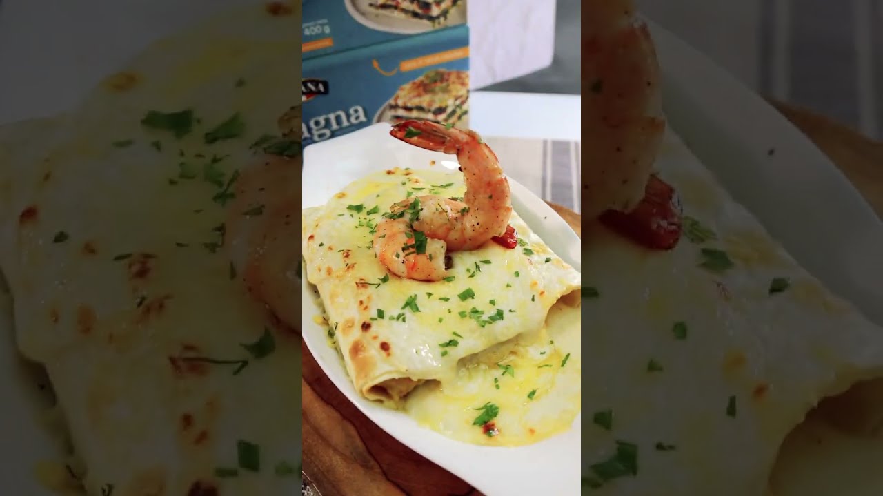 Receta canelones rellenos de camar&oacute;n