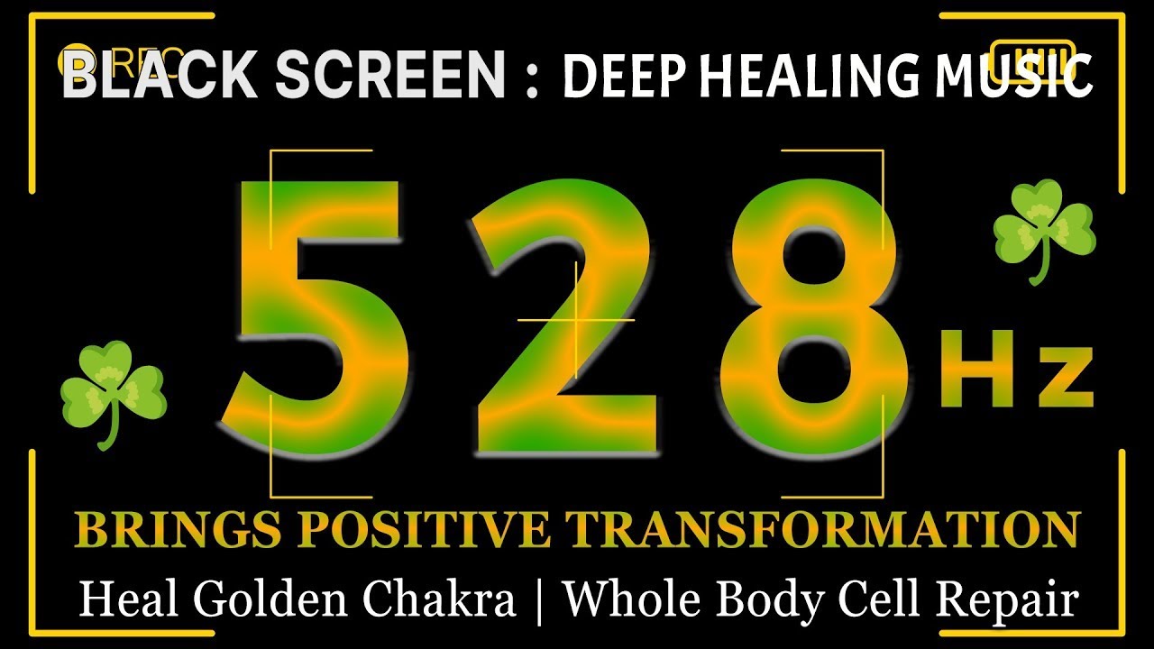 528 Hz | Brings Positive Transformation | Heal Golden Chakra | Whole Body Cell Repair | Black Screen
