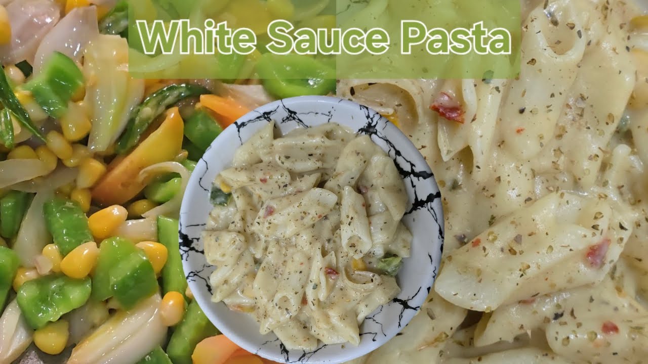 Cafe style white sauce pasta at home 😋🎉