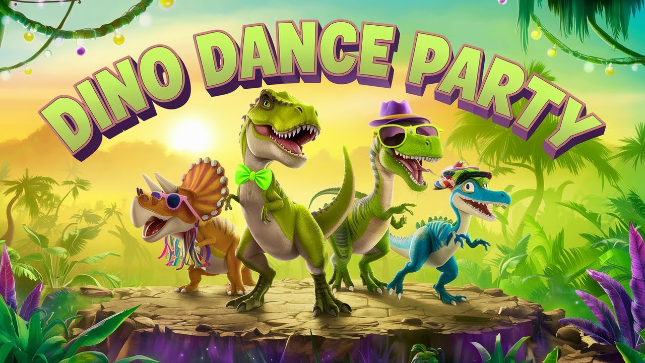 Dinosaur Dance Party! Stomp, Shake & Groove with the Dinos! #kidssong #dinosaur #kidsdance