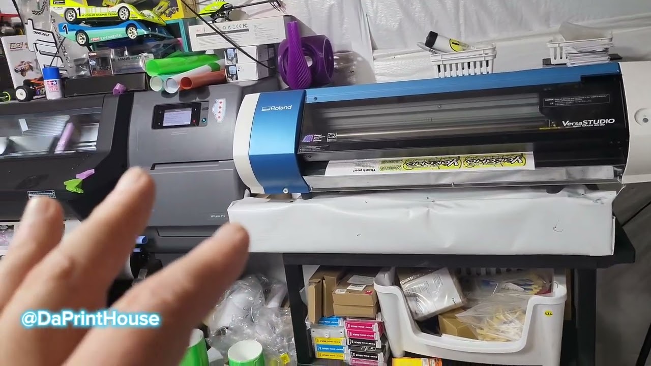 Shop update HP Latex print cut stickers and decals tonight and CNC fiber Laser Update.