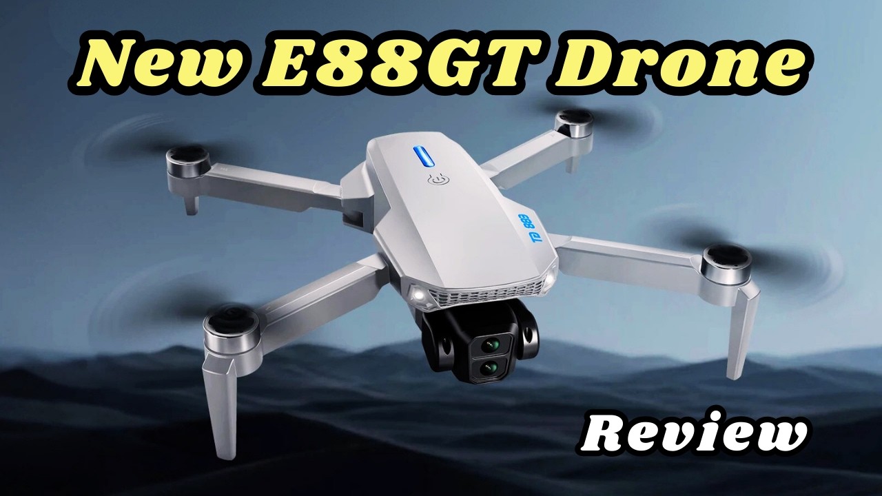 Новый дрон E88GT | Обзор дрона | Дрон с двойной 8K FPV-камерой, большим экраном и Wi-Fi для начин...