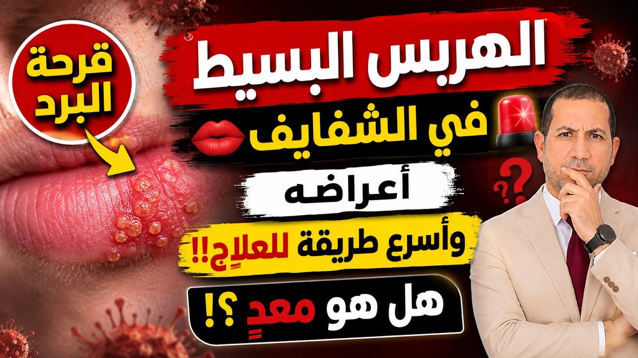 االهربس البسيط 👄😣(قرحة البرد) أسبابه وأعراضه الوقاية منه 📝 وروشتة علاج .. شرح شامل وبسيط 🤔👌