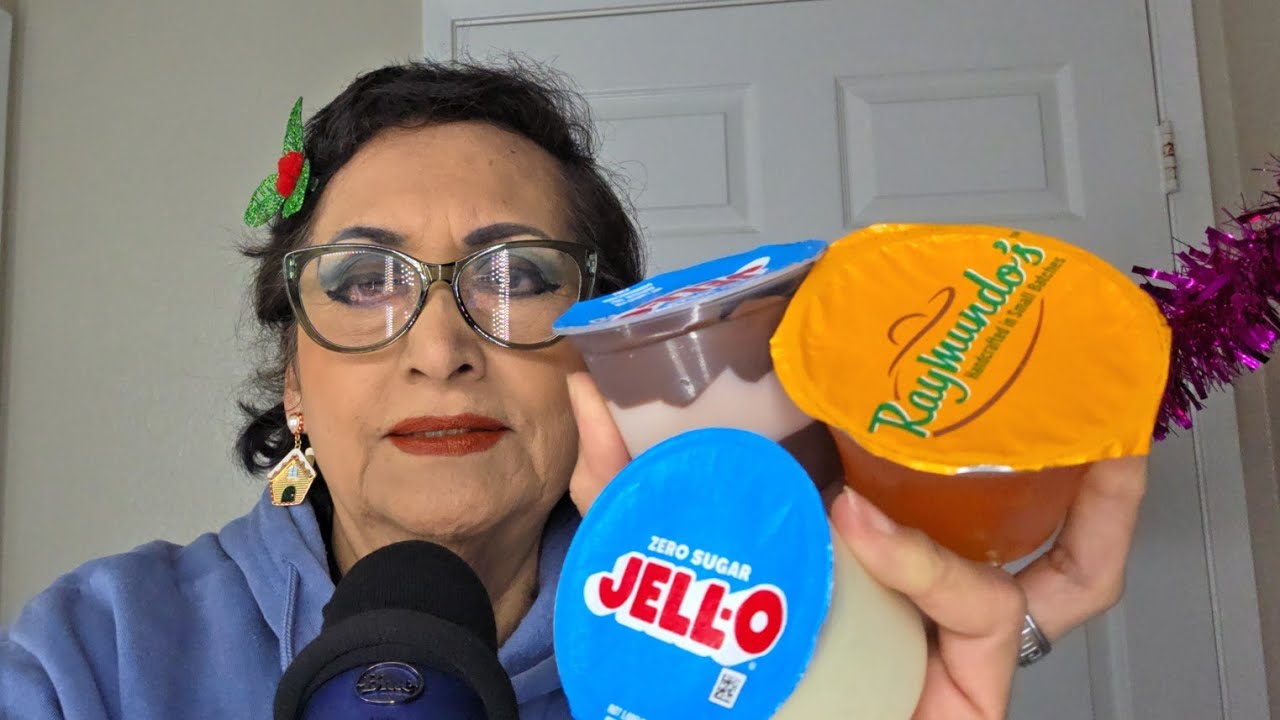 ASMR Comiendo pudin y gelatina!