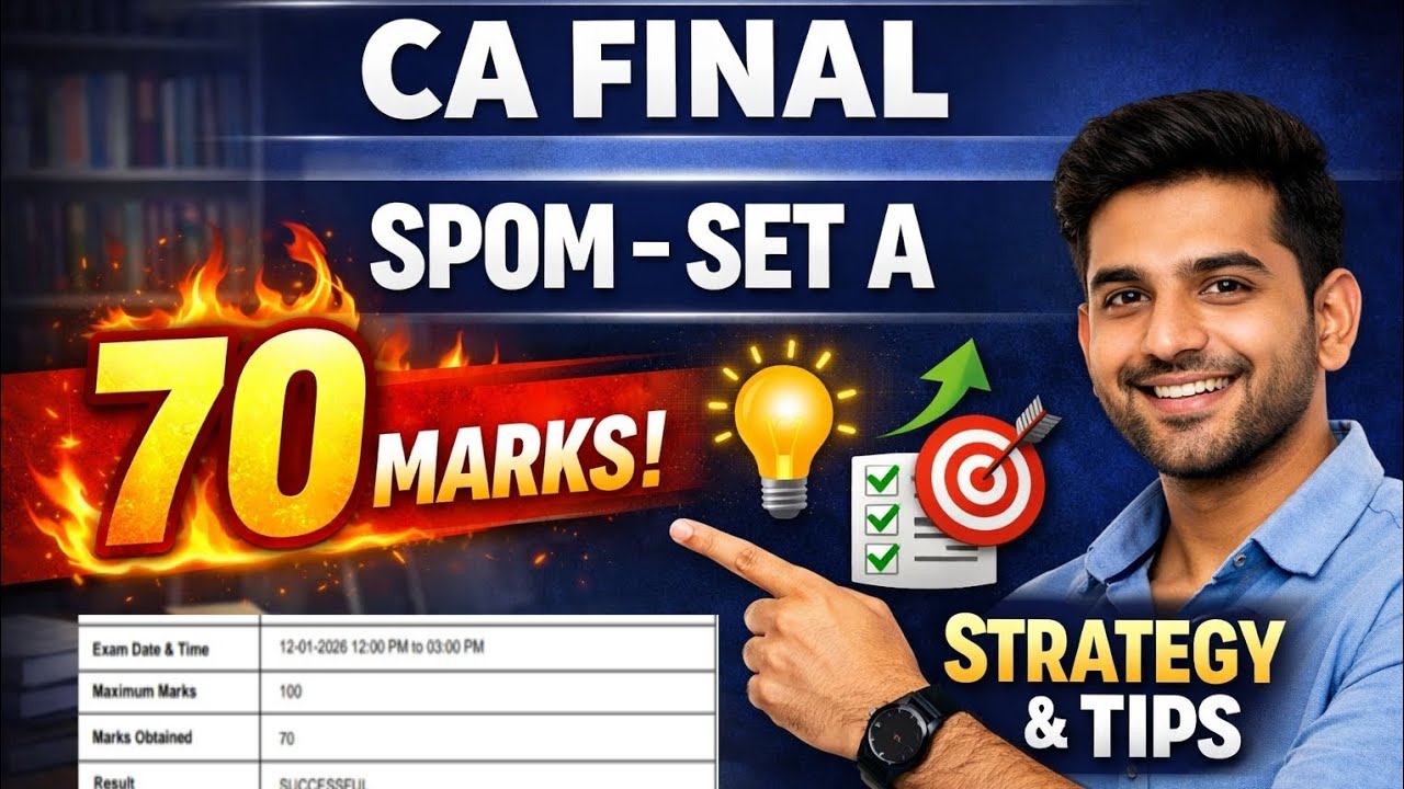 Ultimate Solution SPOM SET A  | 70 Marks | Strategy & Tips #cafinal #castudents #caresults 