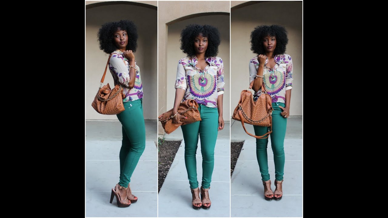 OOTD: Big Curly Hair and Green Pants lol