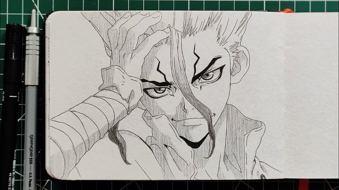 Senku Ishigami Drawing Timelapse | Sketchbook
