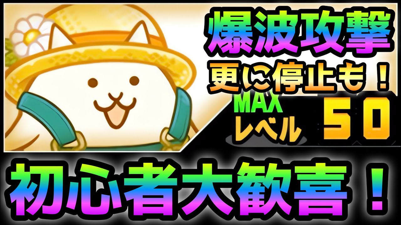にゃんこ村のネコ  無課金爆波＆停止持ち！　性能紹介　にゃんこ大戦争