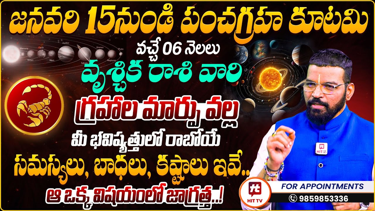 వృశ్చిక రాశి వారికి జరగబోయేది ఇదే : S.V Nagnath - Ph- 9859853336 Vruschika Rashi Pancha Graha Kutami