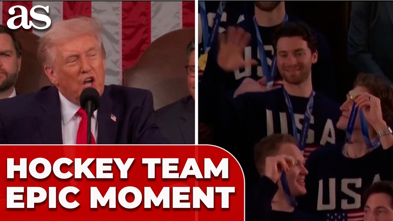 EPIC MOMENT: TRUMP YELLS into MIC, HOUSE EXPLODES as USA HOCKEY TEAM ENTERS the HOUSE OF CHAMBER