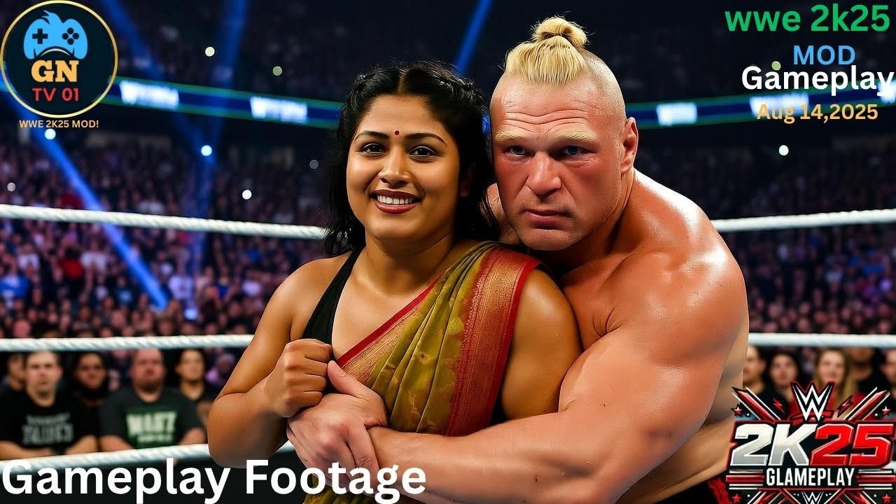 WWE 2K25 — Брок Леснар против Индиан Дивы Нади | Геймплей межгендерного матча | 16 августа 2025 г.