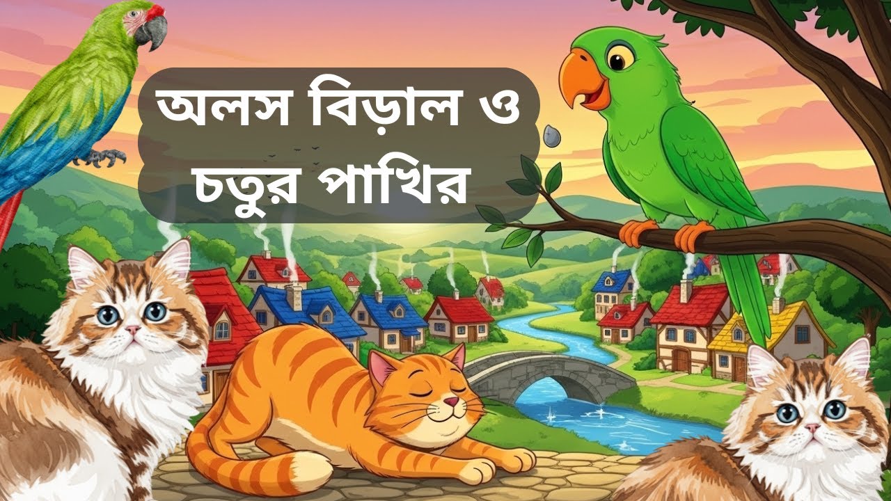 অলস বিড়াল ও চতুর পাখির ইঁদুর ধরার লড়াই | শিক্ষণীয় রূপকথার গল্প | Bengali Bird Cartoon