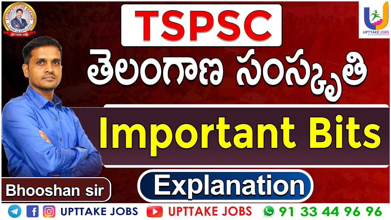 Telangana Culture Important Bits Explanation | TSPSC | GROUP-1 | GROUP-II | GROUP-IV | UPTTAKE JOBS