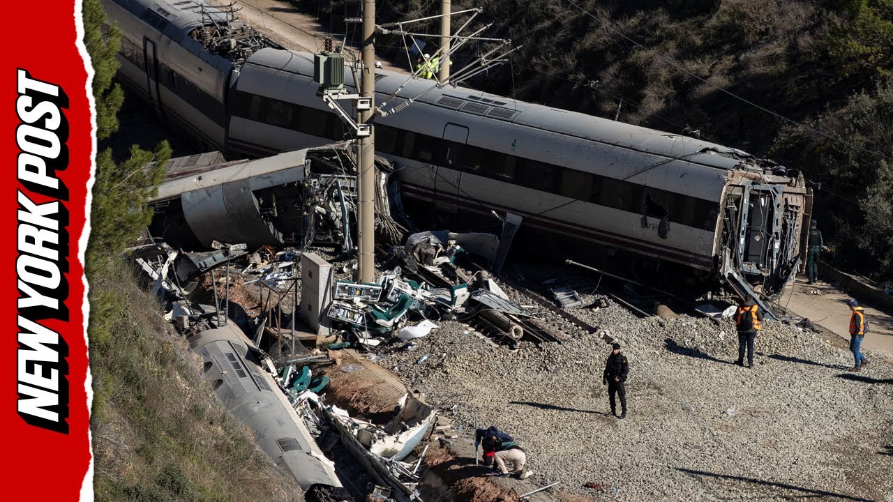 Stunning Aerial Footage Reveals Horror of Deadly High-Speed Train Crash in Spain