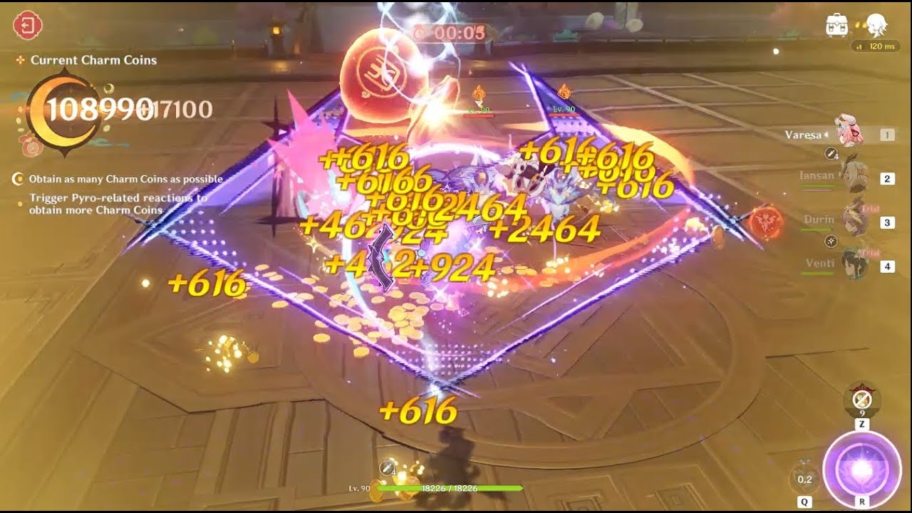 100K Coins with Varesa in Genshin Impact Lantern Rite 2026 Hoard Of Enemies Mini Game!
