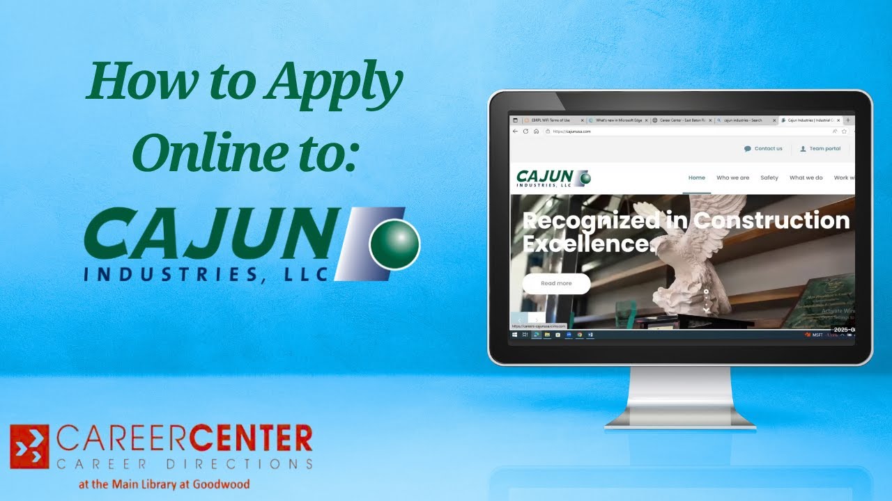 Как подать заявку на работу в Cajun Industries