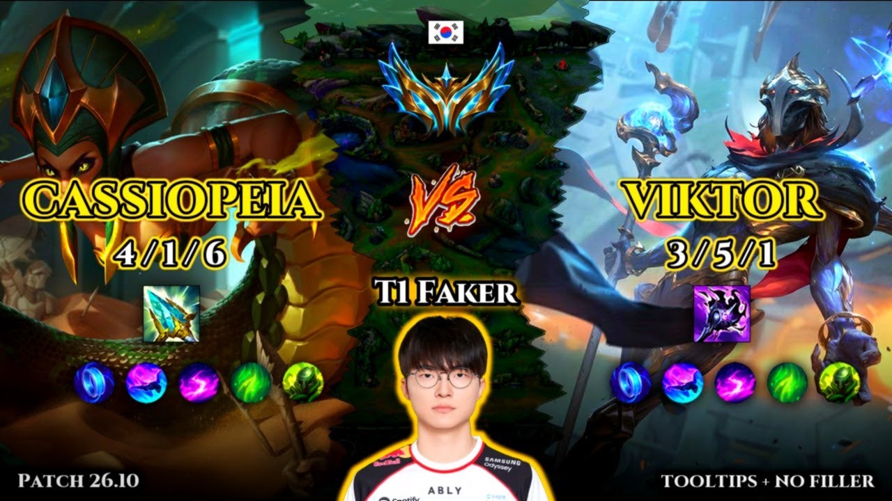 T1 Faker | Cassiopeia MID vs Viktor | Patch 26.10 | 2026-05-27 | KR CHALLENGER