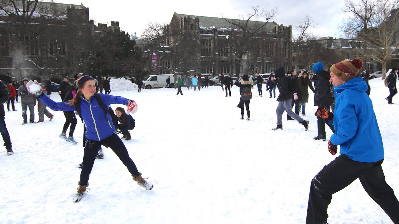 MASSIVE SNOWBALL FIGHT UNIVERSITY OF TORONTO