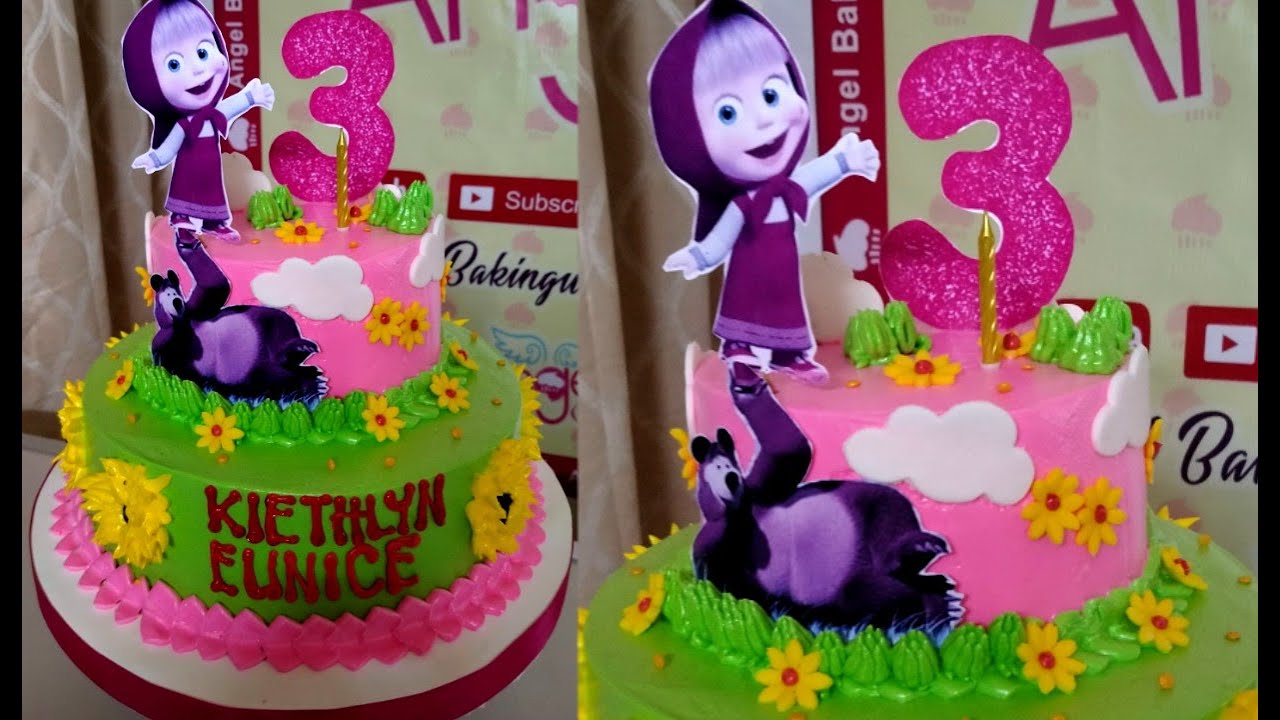 Masha and Bear cake decorating || decorating tutorial easy step by step