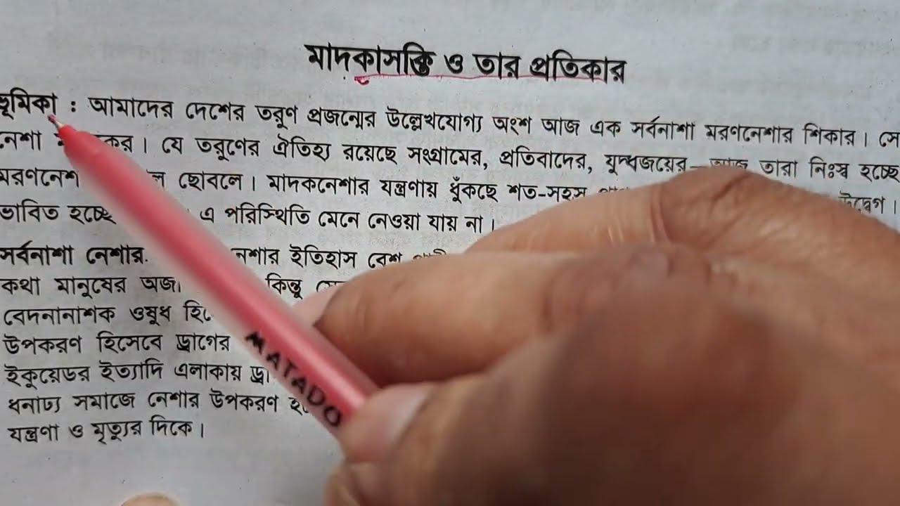 মাদকাসক্তি ও তার প্রতিকার বাংলা রচনা নবম-দশম শ্রেণীর রচনা সম্ভার বই থেকে