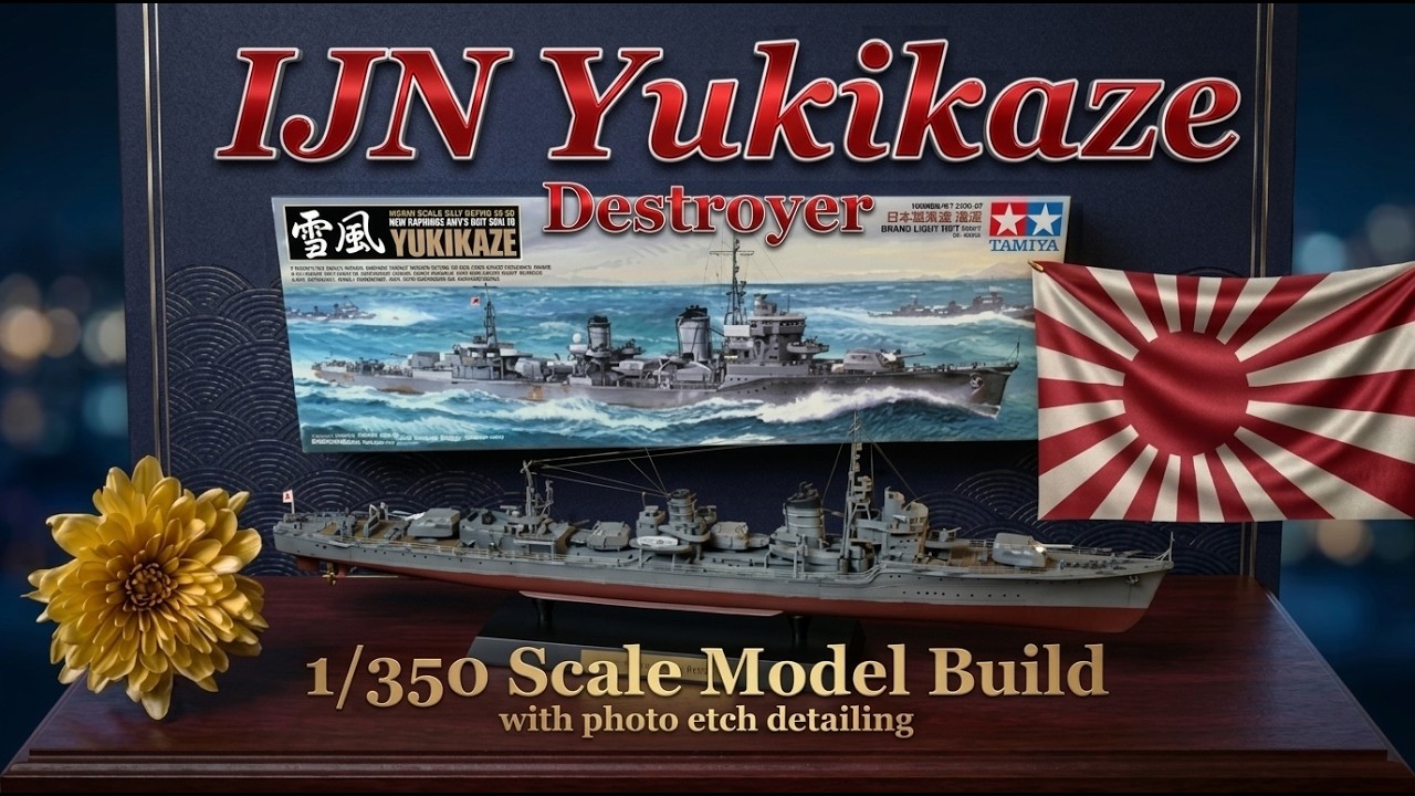 Сборка эсминца IJN Yukikaze Tamiya в масштабе 1:350.