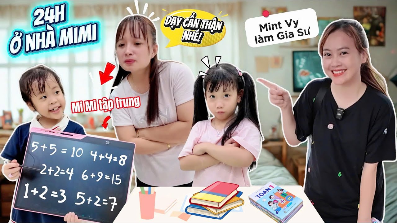 Thử Th&aacute;ch 24h Ở Nh&agrave; Cậu Ho&agrave;ng &ndash; Mint Vy L&agrave;m Gia Sư Dạy MiMi Khiến Mợ Huế Cạn Lời Kh&ocirc;ng Chịu Nổi 🤯
