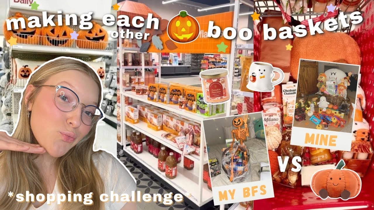 SURPRISING EACH OTHER WITH BOO BASKETS 🎃🍂🧺| shop with me | boo basket inspo 👻