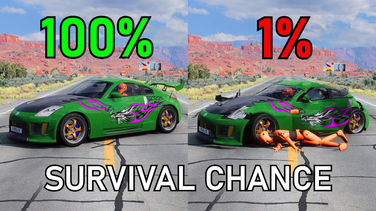 Realistic Survival Chance Crashes #6 (With Dummies) | BeamNG.drive