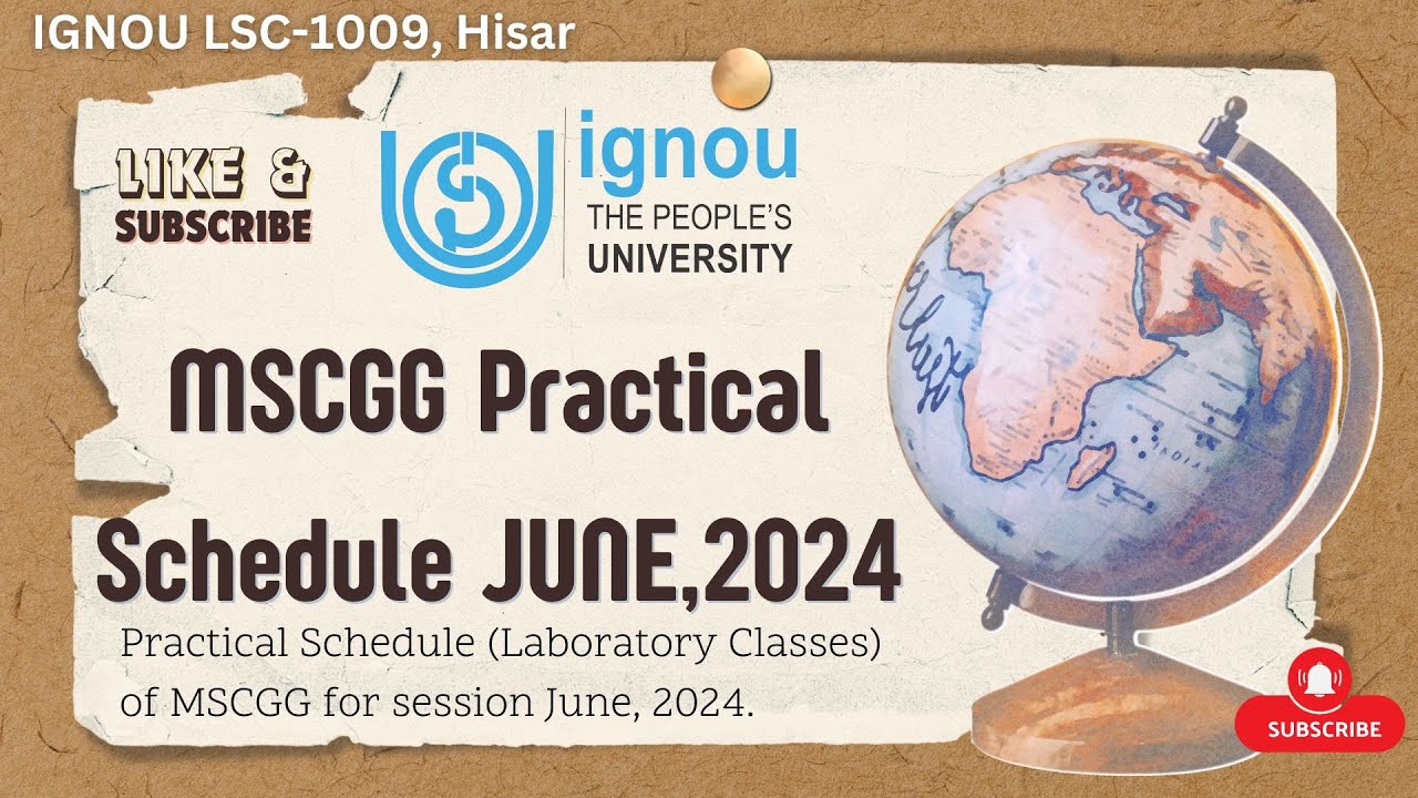 Laboratory Practical Schedule of Master of Science in Geography (MSCGG)