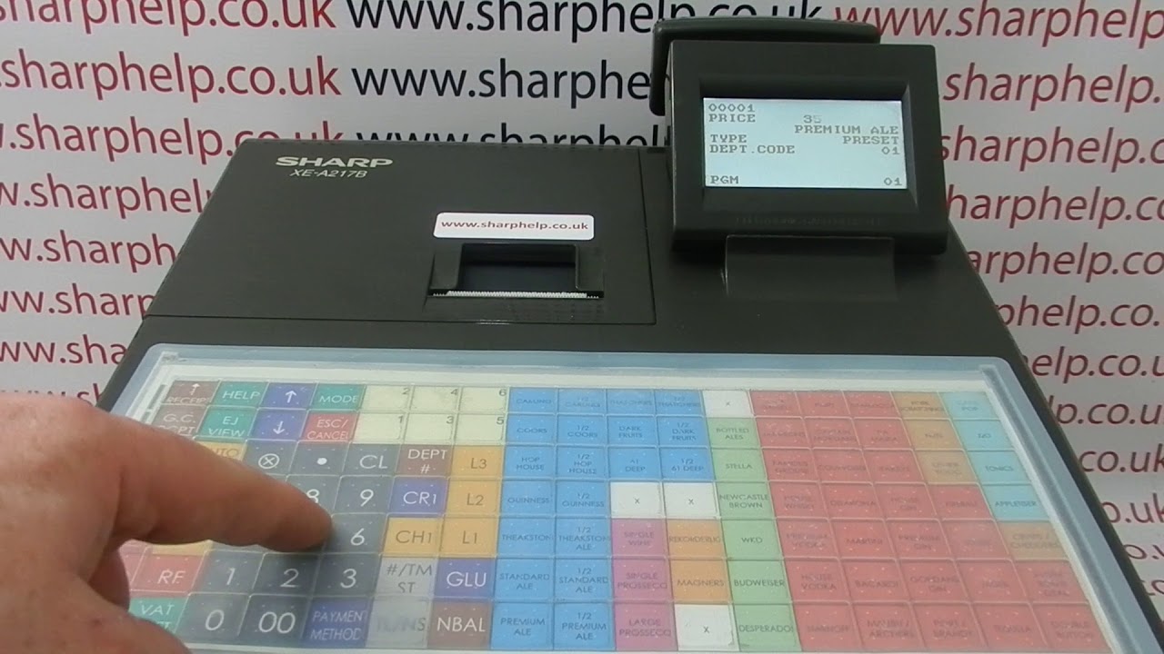 How To Change Product Price On Sharp XE-A217 Cash Register XEA217B