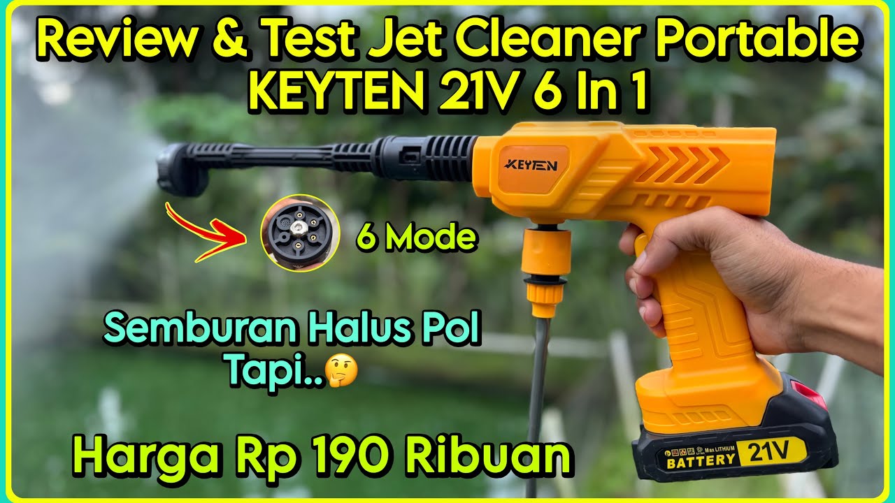Review & Test Jet Cleaner Cordless KEYTEN 21V 6 In 1 | Alat Cuci Motor Murah Harga 200 Ribuan!