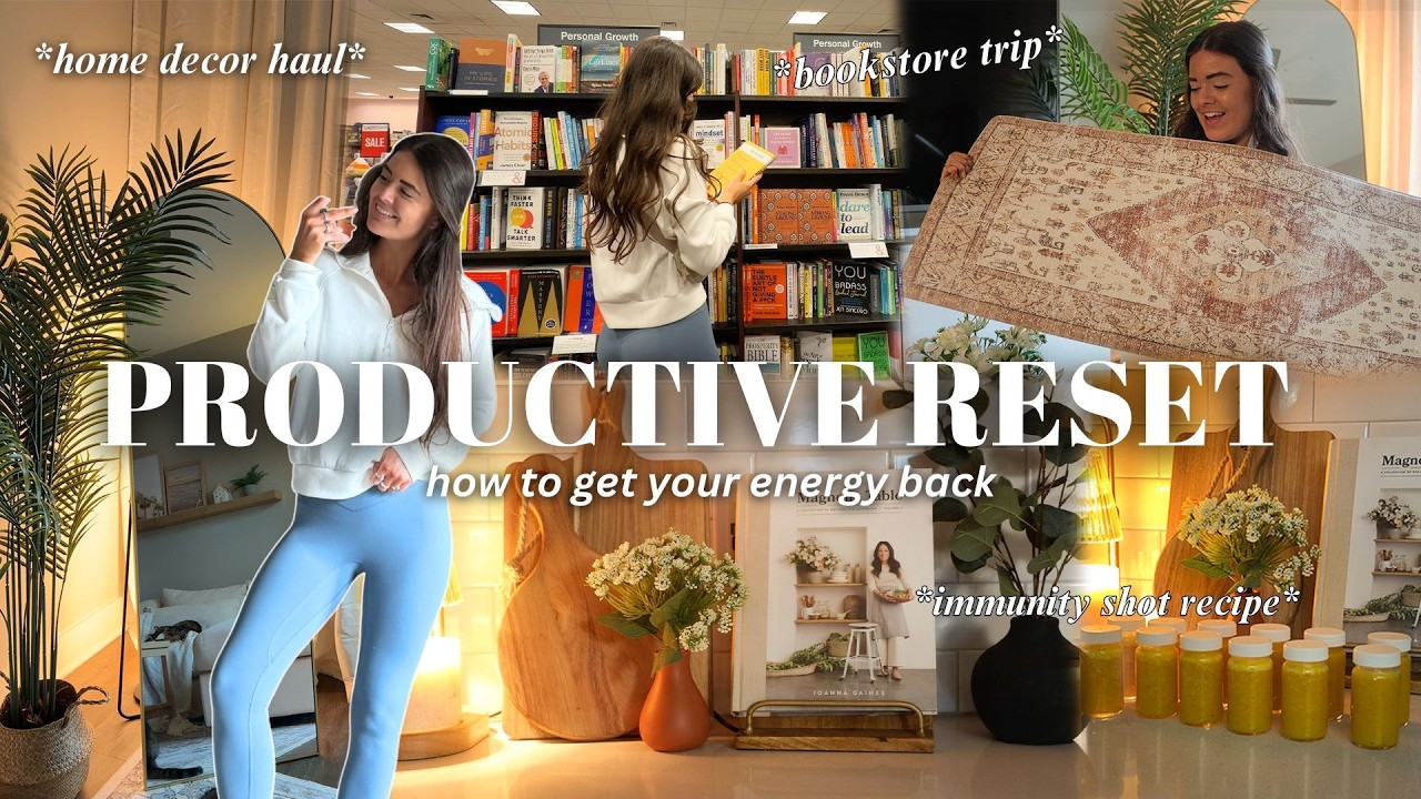 a COZY Productive VLOG ✨ | apartment decor haul, immunity shot recipe & how to get your energy back