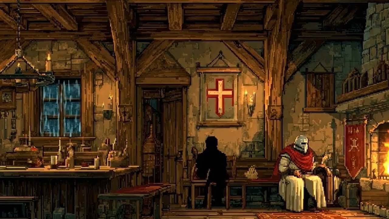 Let the knight's weary body rest. Medieval Rain sounds Help with Deep Concentration | Ambience Music