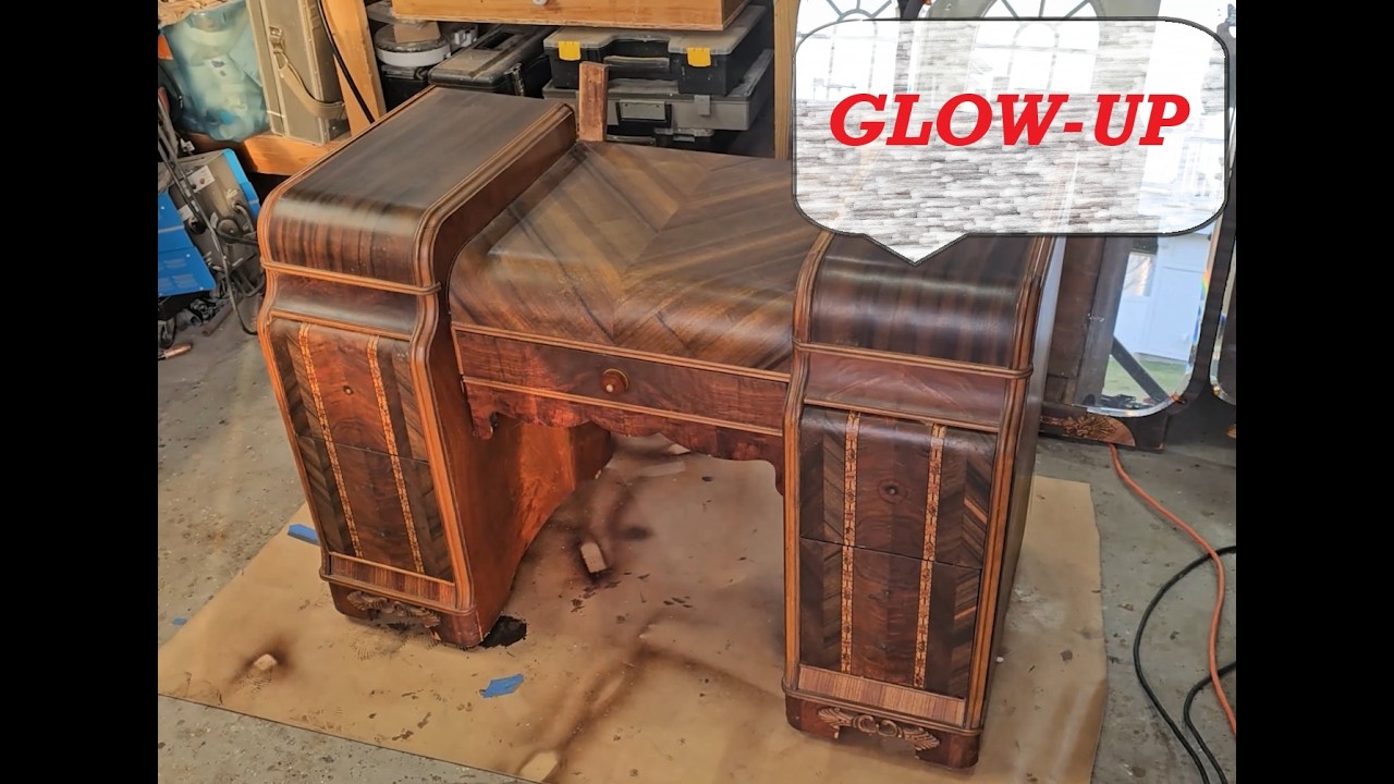 Beautiful Art Deco Vanity Gets A Much Needed Glow-Up