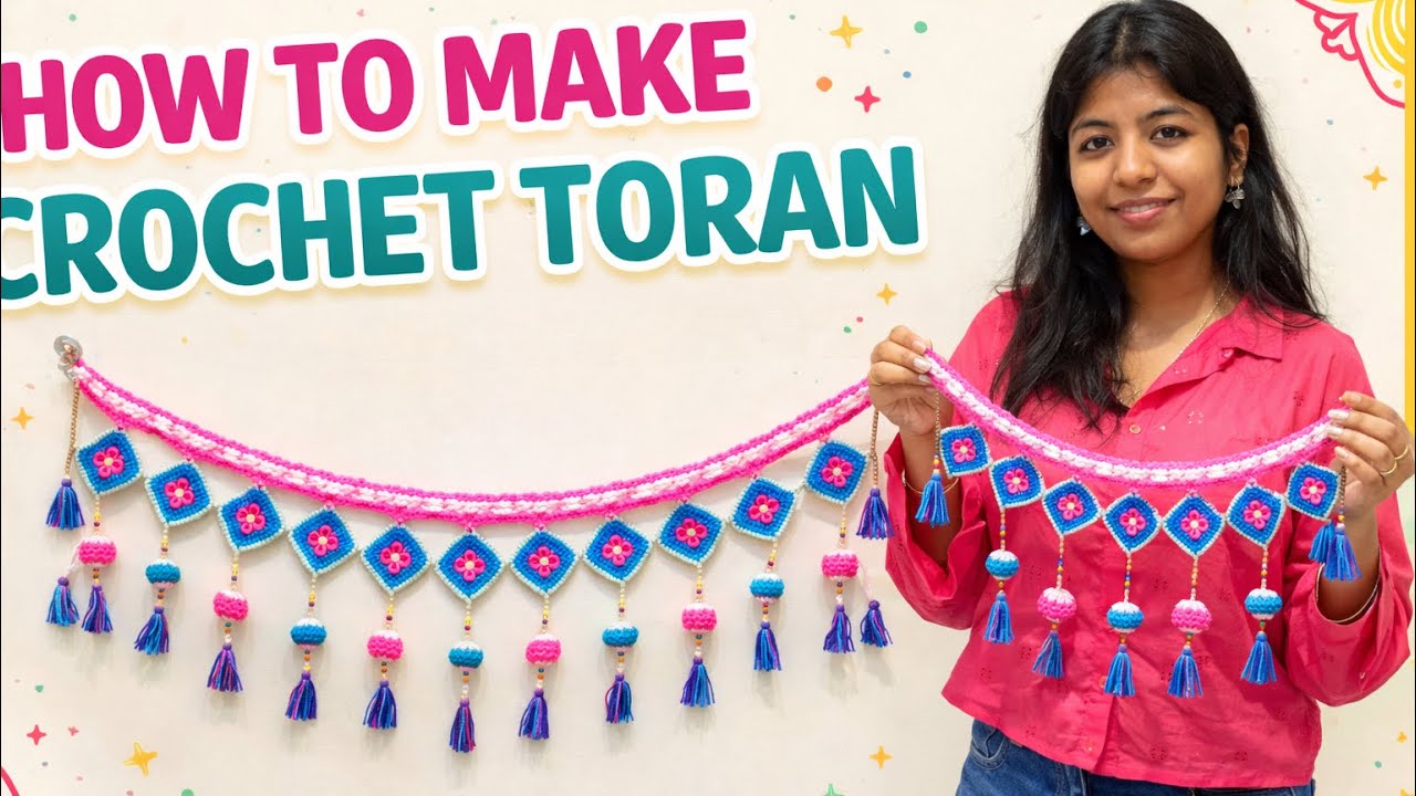 Beautiful 🤩 amazing easy design Torn Tutorial 💯Door Hanging Toran 🧶🪢