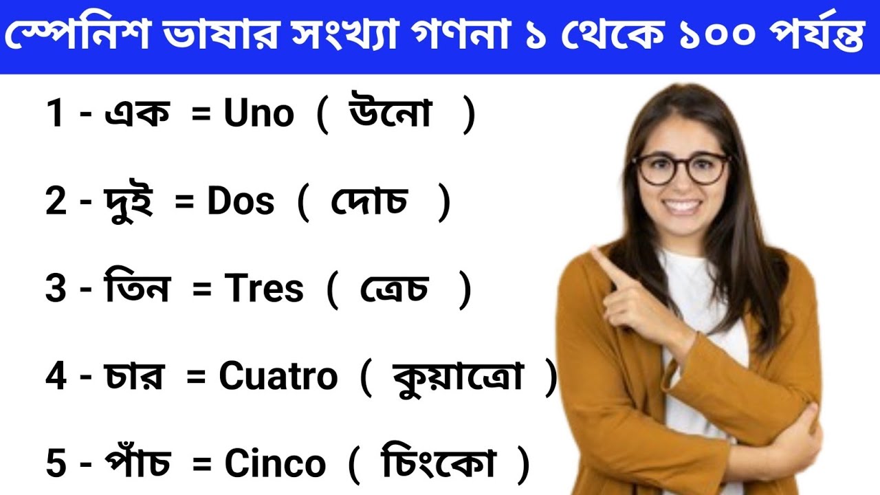 স্পেনিশ ভাষার সংখ্যা গণনা ১ থেকে ১০০ পর্যন্ত। স্পেনের ভাষাতে সংখ্যা বলা শিখুন Spain Vasa Sheikh
