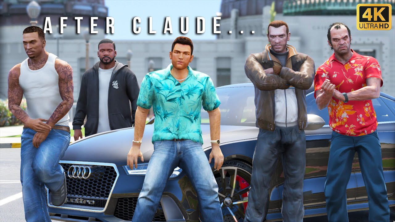 СЕРИЯ GTA V | Тревор, Си Джей, Томми и Нико отправляются в Либерти-Сити чтобы найти Клода! | Серия 5
