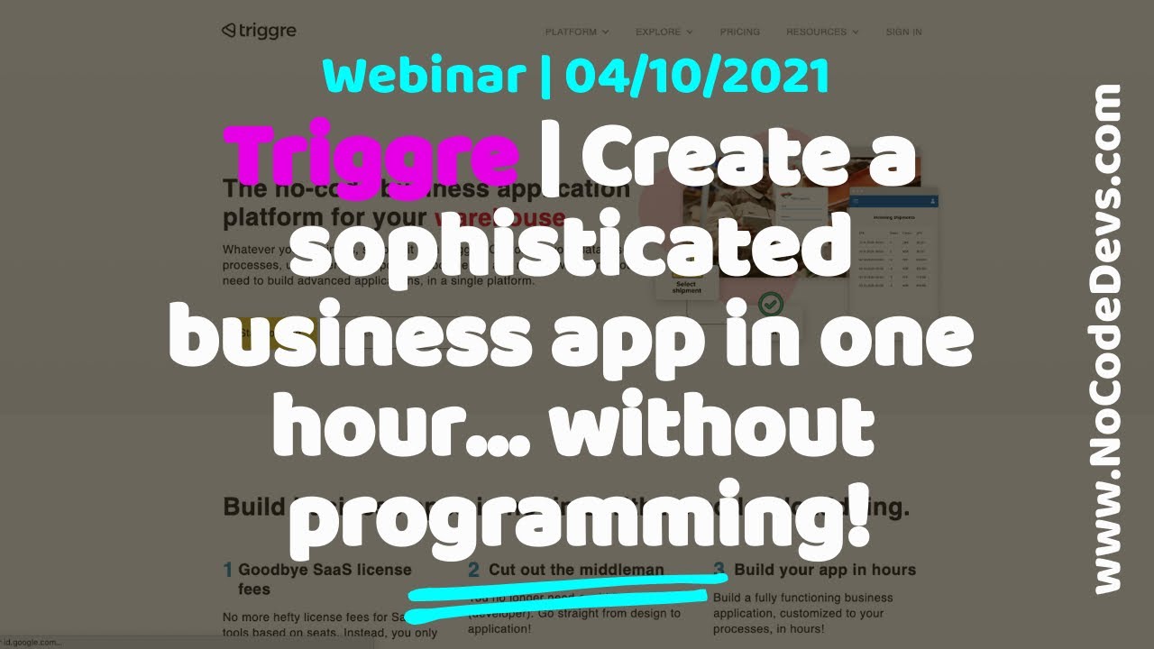 Triggre | Create a sophisticated business app in one hour... without programming!