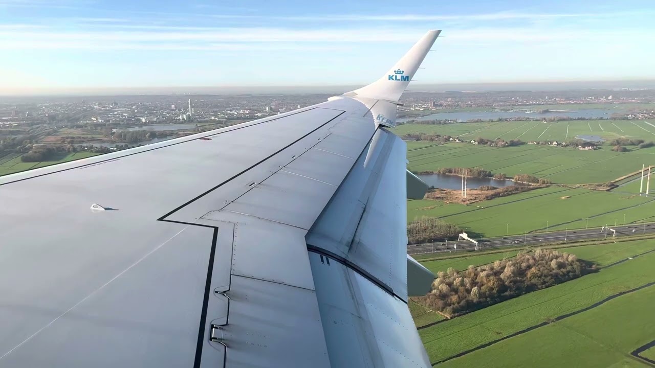 KLM Embraer ERJ-190 | Landing at Amsterdam | Wingview (HD)