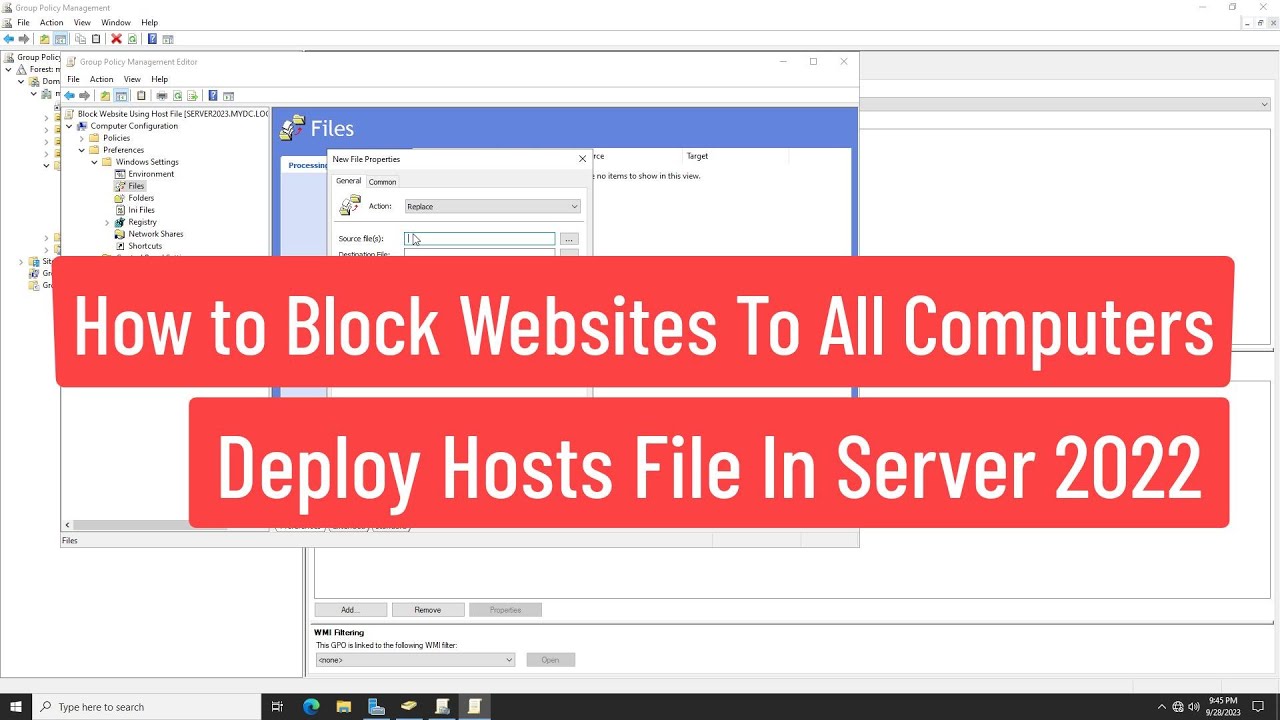 How To Block Websites To All Computers Deploy Hosts File Using Group Policy Windows Server 2022