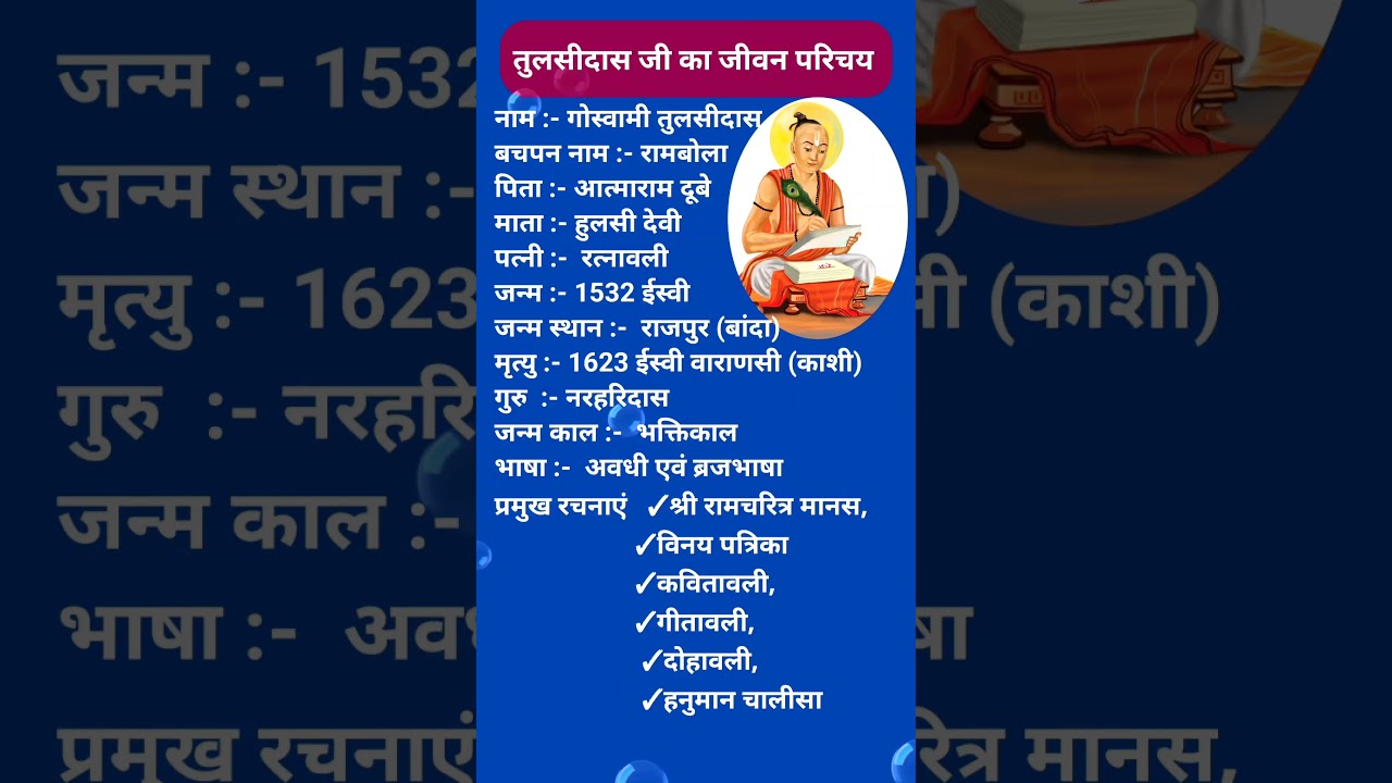 गोस्वामी तुलसीदास जी का जीवन परिचय || Tulsidas ka jivan Parichay 