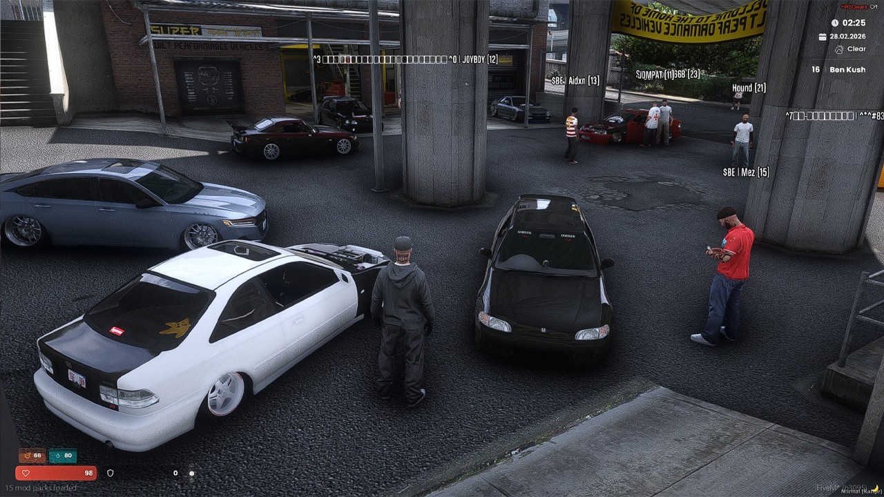 Встреча автомобилей Honda с FIRE: кастомные машины/звуки в GTA 5 FiveM