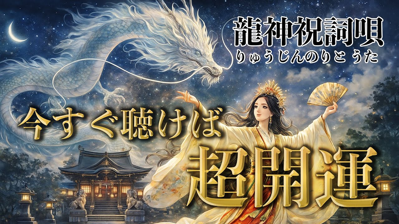【今すぐ聴けば運気上昇 / 龍神祝詞】聴くだけで超開運できる 歌うたひ【最強祝詞歌】（字幕あり）