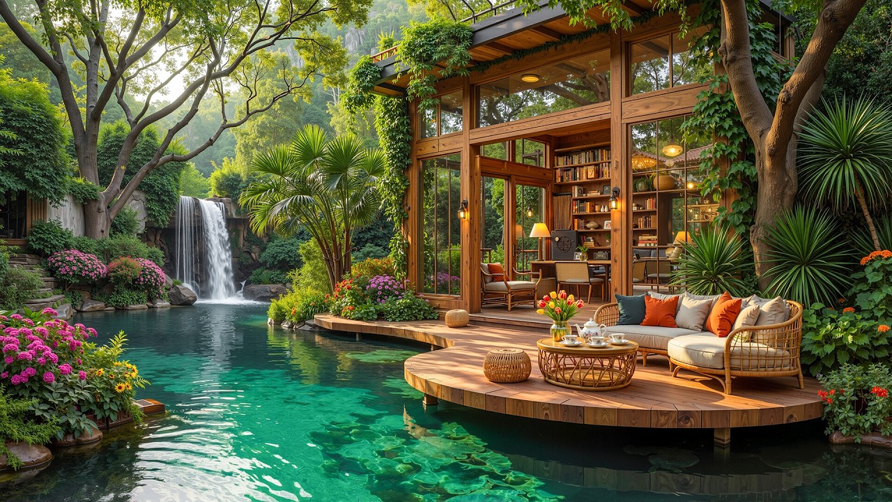 Tranquil Outdoor Coffee Jazz 🌲 Relaxing Forest Sounds & Soft Jazz for Study & Focus
