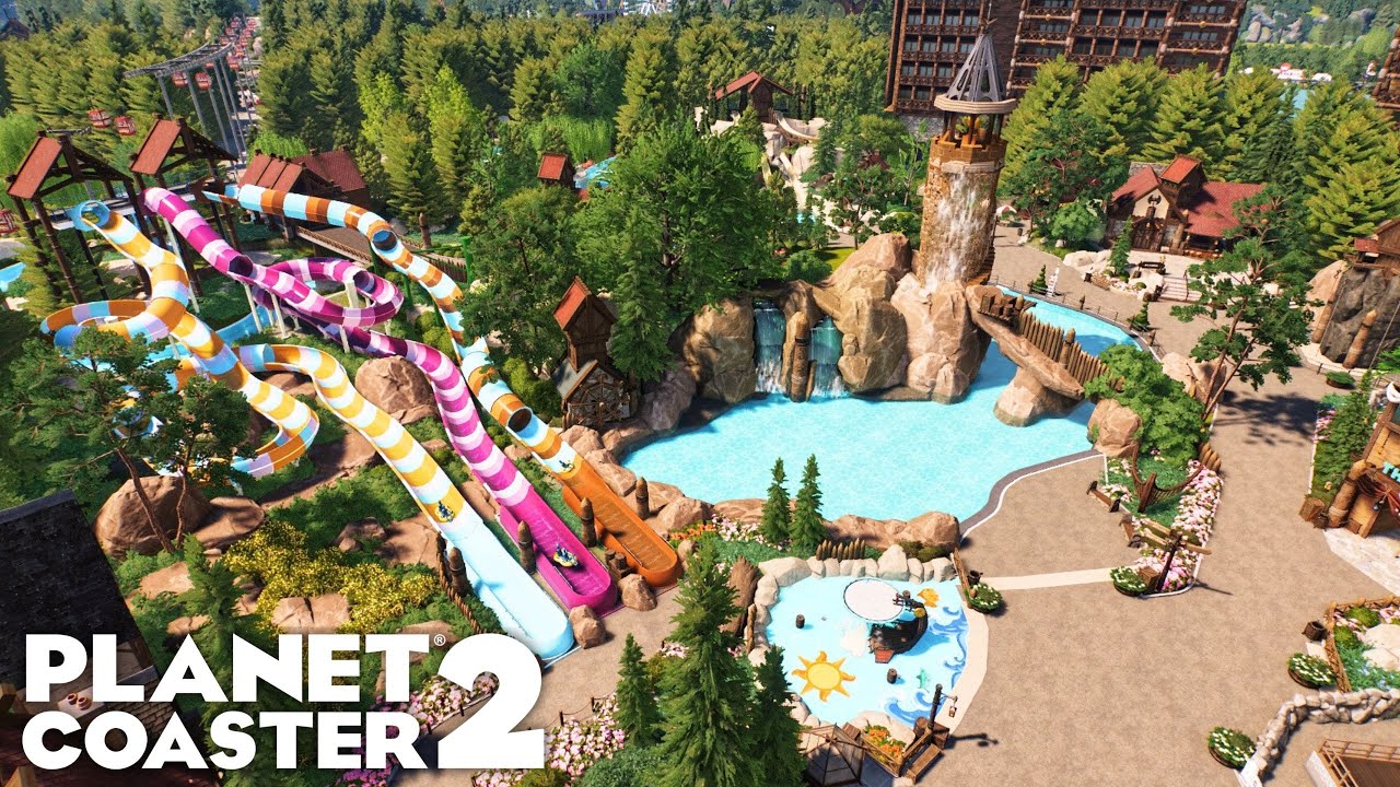 Тройная горка в тематическом оформлении | Planet Coaster 2