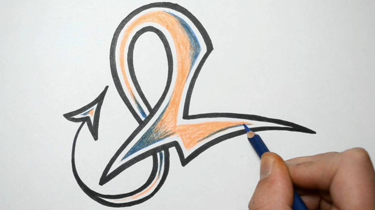 How to Draw Alphabet Letters in Graffiti - L