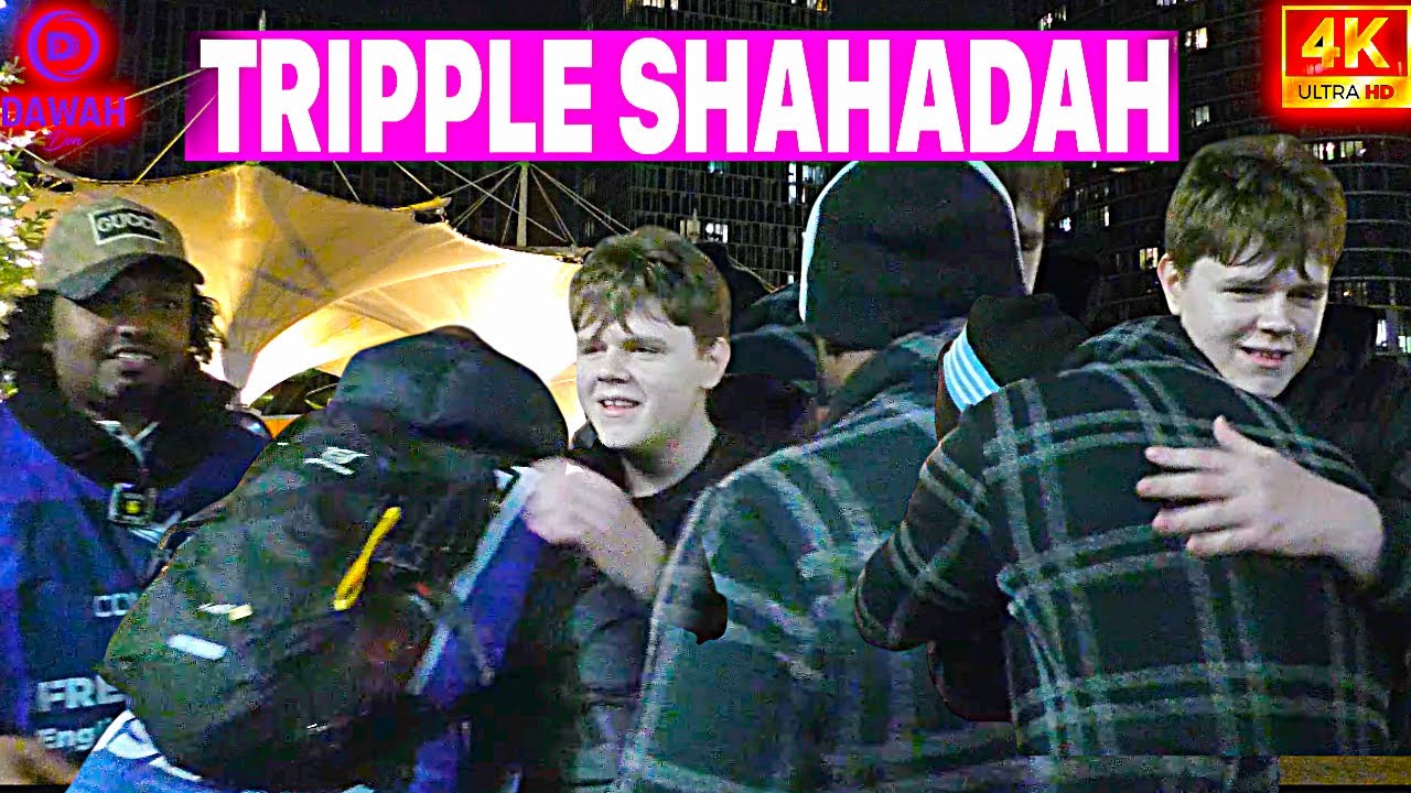 Triple Shahadah! Sharif 4K Dawah | STRATFORD