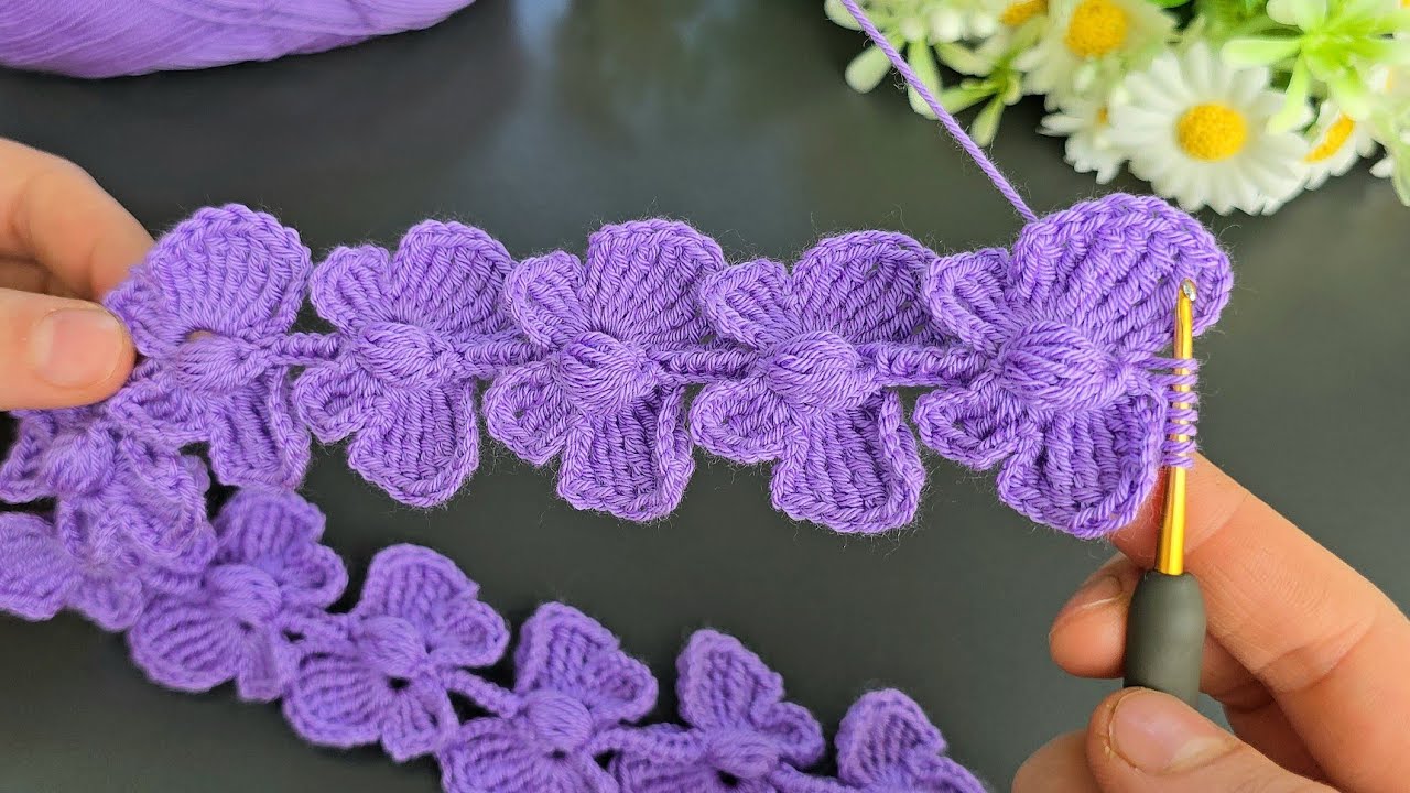 Super Beautiful !! ~`~ Super easy Crochet butterfly headband , bag handle model online tutorial