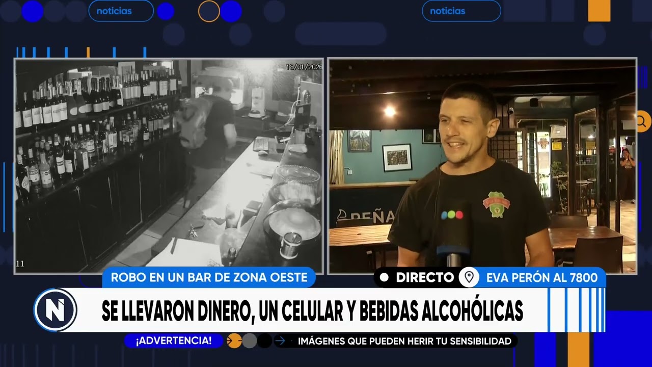 Robó en un bar de zona oeste y quedó grabado | TELEFE ROSARIO